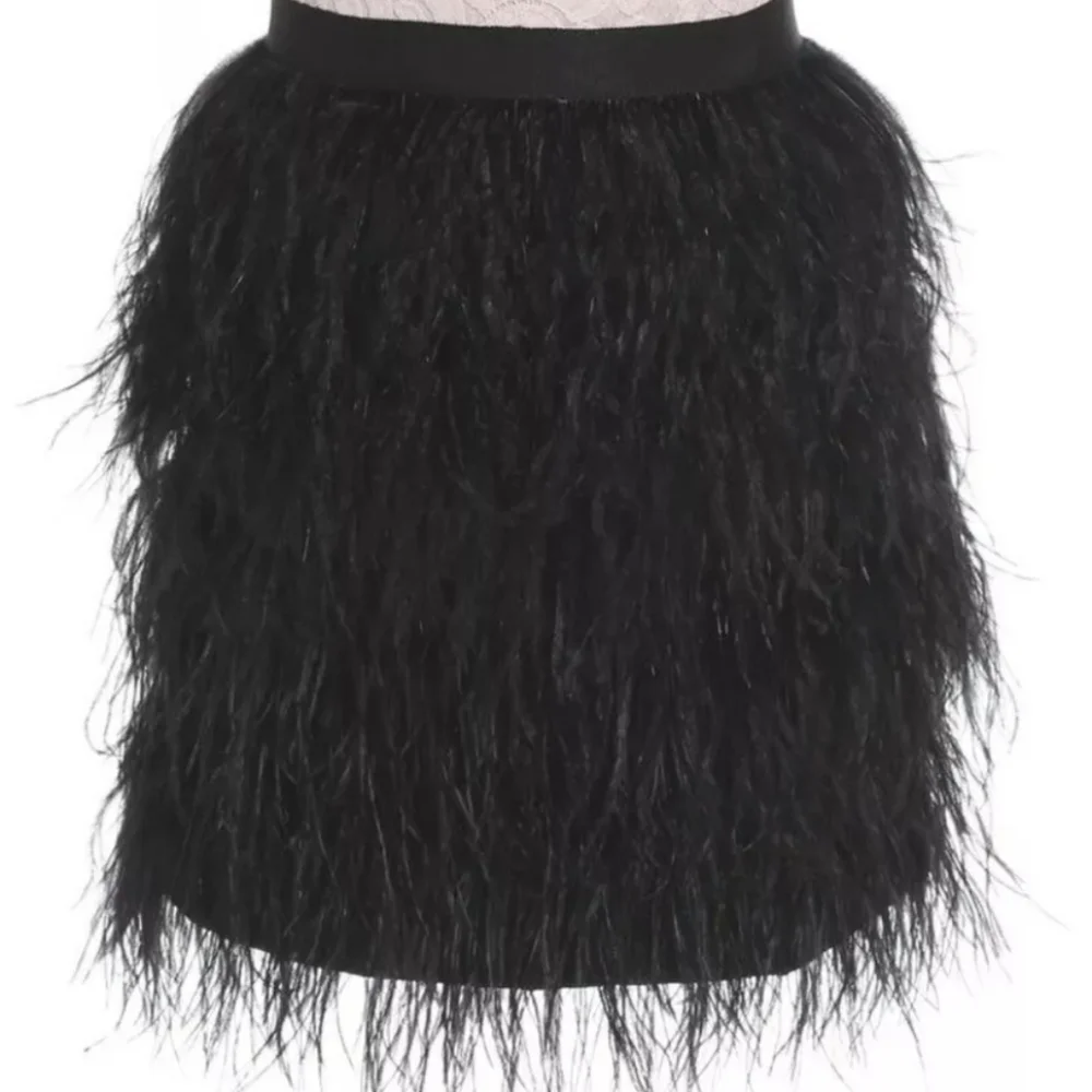 Milly Girls Minu Ostrich Feather Pink Black Formal Cocktail Dress, Size 8 - Picture 4 of 8